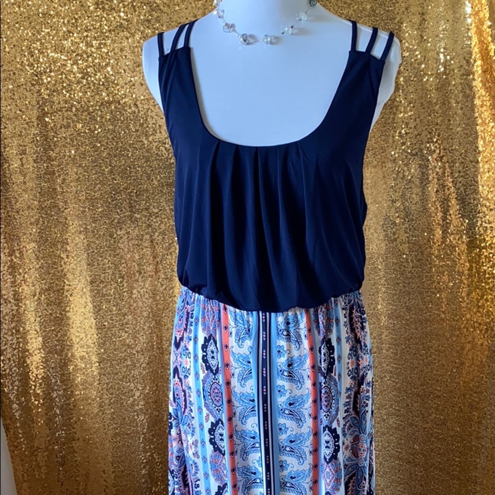 Navy Floral Maxi Dress